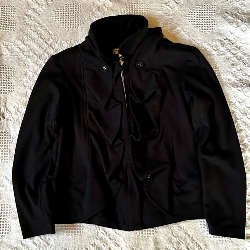 Christopher & Banks Women's Petite Small Black Dress Jacket Front Zip Closure